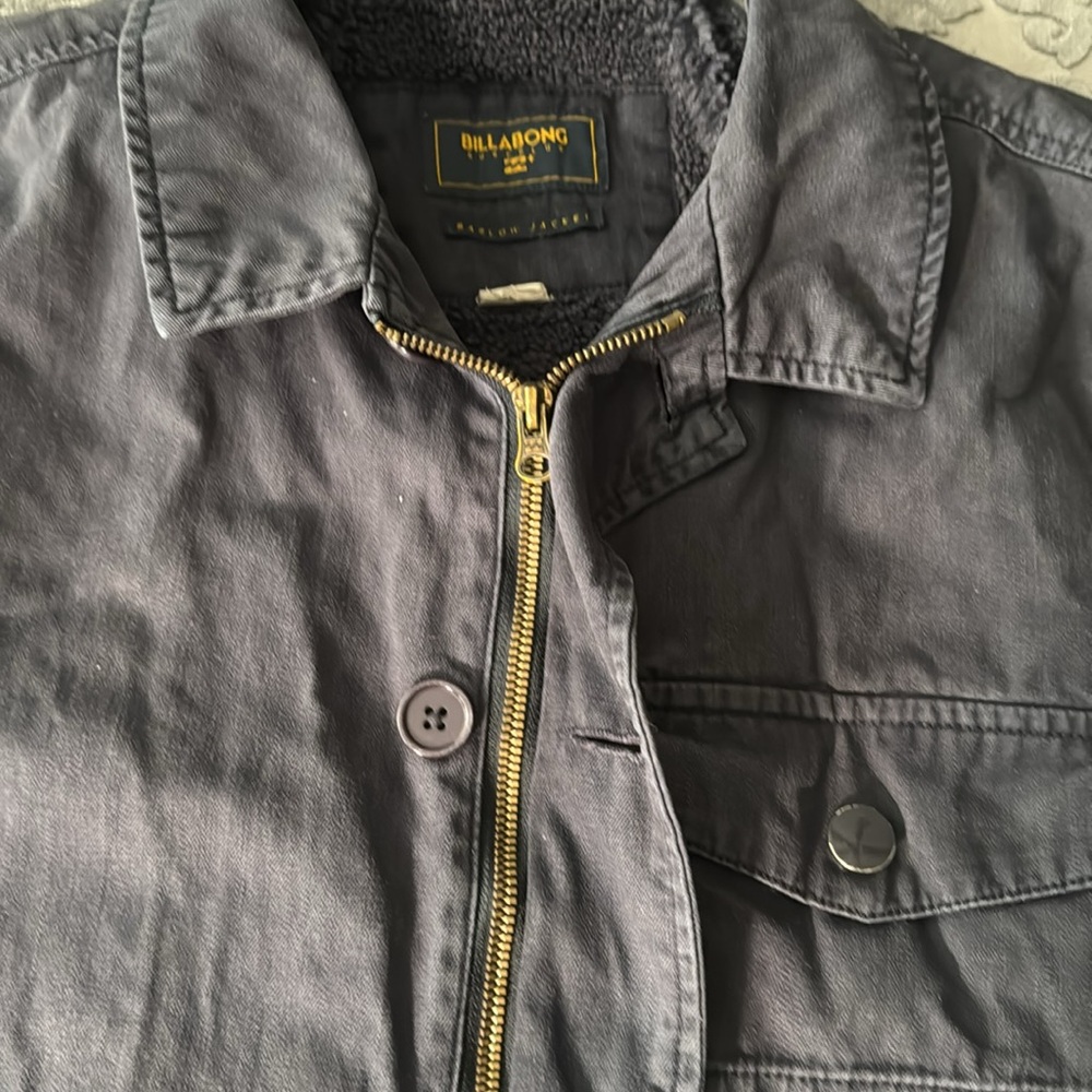 Billabong Barlow navy blue Sherpa Lined Military style jacket Sz: Medium - Picture 12 of 13